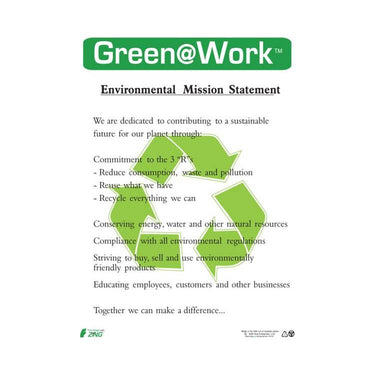 ZING Eco Poster, Mission Statement, 22X16- Model 5008